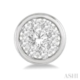 1/3 Ctw Lovebright Round Cut Diamond Bezel Stud Earrings in 14K White Gold