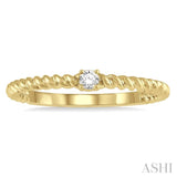 1/20 Ctw Rope Shank Round Cut Diamond Petite Promise Ring in 10K Yellow Gold