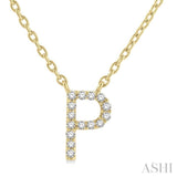 P' Initial Diamond Pendant