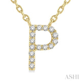 P' Initial Diamond Pendant