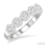 1/2 Ctw 5-Stone Lovebright Round Cut Diamond Band in 14K White Gold