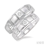 1/4 Ctw Round Cut Diamond Duos Ring Set in 14K White Gold