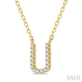 'U' Initial Diamond Pendant