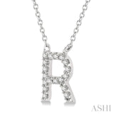 'R' Initial Diamond Pendant