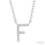 'F' Initial Diamond Pendant