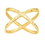 14K Yellow Gold Diamond Cut/ Textured Size-8 Ring