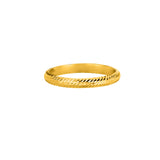 14K Yellow Gold Diamond Cut/ Textured Size-9 Ring