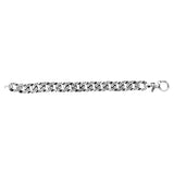 Silver 13.5Mm Men'S Gunmetal Open Miami Cuban Dot Bracelet