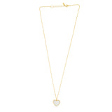 14K Gold Mother of Pearl Heart Necklace