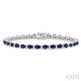 Oval Shape Gemstone & Diamond Bracelet