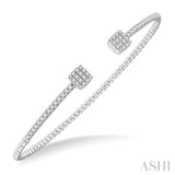 Stackable Diamond Open Cuff Bangle