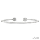 Stackable Diamond Open Cuff Bangle