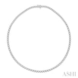 15.00 ctw Round Cut Diamond Tennis Necklace in 14K White Gold