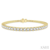 5 Ctw Round Cut Diamond Tennis Bracelet in 14K Yellow Gold