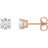14K Rose Gold 1 CTW Lab-Grown Diamond Earrings