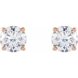 Round 4-Prong Lightweight Stud Earrings