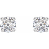 Round 4-Prong Lightweight Stud Earrings