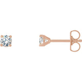 14K Rose Gold 1/4 CTW Lab-Grown Diamond 4-Prong Stud Earrings