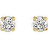 Round 4-Prong Lightweight Stud Earrings