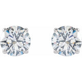 Round 4-Prong Lightweight Stud Earrings