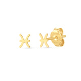 14K Pisces Studs