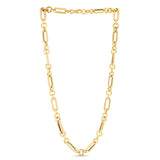14K Gold Alternating Paperclip Round Links Chain 