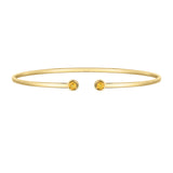 14K Citrine Open Cuff Bangle