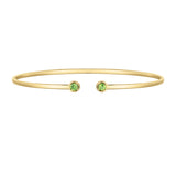 14K Peridot Open Cuff Bangle