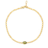 14K Peridot Mirrored Chain Necklace