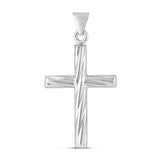 Silver Twisted Cross Pendant