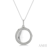 Silver Circle Diamond Locket Pendant