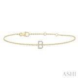 B' Initial Diamond Bracelet