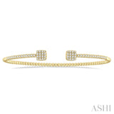 Stackable Diamond Open Cuff Bangle