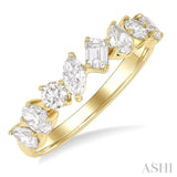 1 1/10 Ctw Mixed Shape Diamond Fashion Band in 14K Yellow Gold