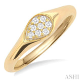 Pear Shape Diamond Signet Ring