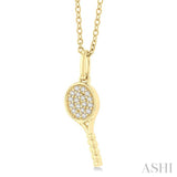 Tennis Racket Petite Diamond Fashion Pendant