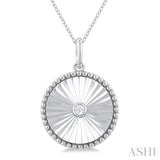 Silver Circle Medallion Diamond Pendant