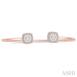 Stackable Halo Lovebright Essential Diamond Open Cuff Bangle