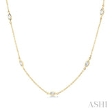 Marquise Shape Diamond Station Necklace