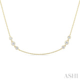 Three Stone Diamond Station Necklace