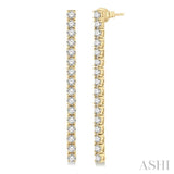 Diamond Tennis Long Earrings