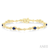 Oval Shape Gemstone & Diamond Bracelet