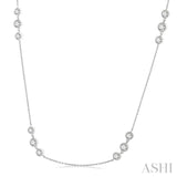 Three Stone Diamond Station Necklace