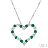 Heart Shape Gemstone & Diamond Fashion Pendant