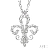 Fleur De Lis Petite Diamond Fashion Pendant