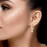 1/3 Ctw Petite Oval Shape Fusion Diamond Fashion Huggies in 10K Yellow Gold