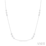 Three Stone Diamond Station Necklace