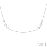 Three Stone Diamond Station Necklace