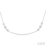 3 Stone Diamond Station Necklace