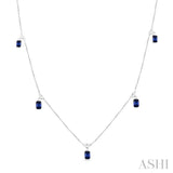 Gemstone & Diamond Station Necklace